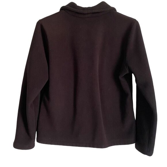 Talbots Petites 3 Button Front Black Fleece Jacket Coat Small - Picture 7 of 11